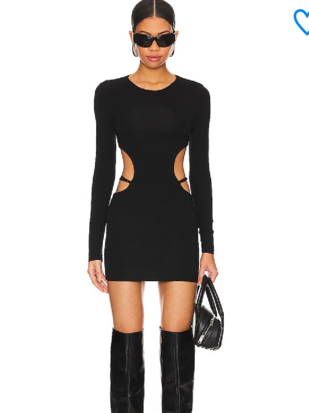 superdown Torianna Black Long-Sleeve Cutout Bodycon Mini Dress